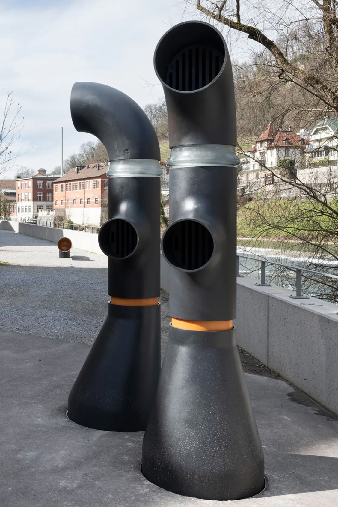 Architektur Thermen 47 Baden Thermalquelle Kunstgiesserei Christenguss Installation outdoor Limmat Uferpromenade Mario Botta Wettbewerb